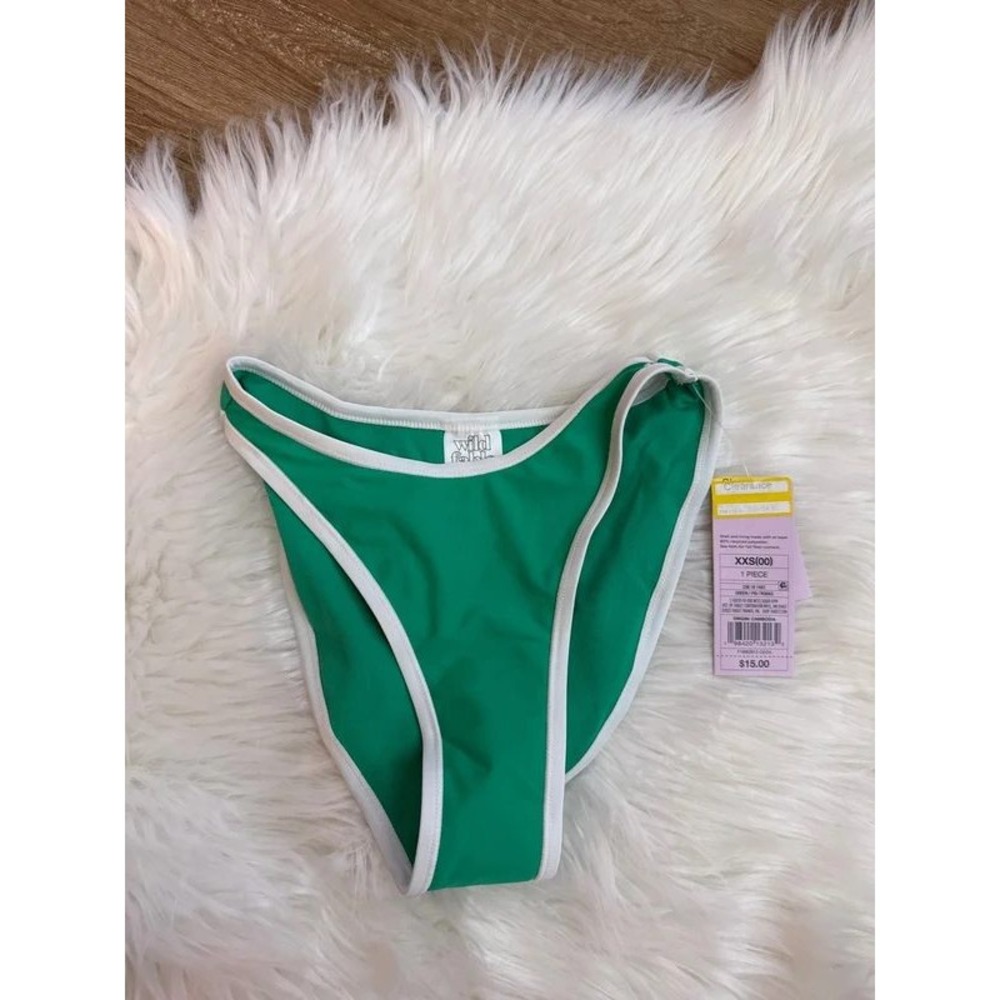 Wild Fable Womens Green High Leg Bikini Bottoms NEW XXS